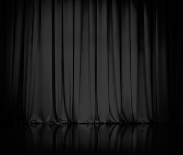 black stage curtain