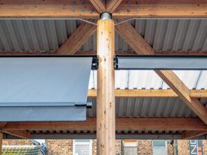 Folding arm awning